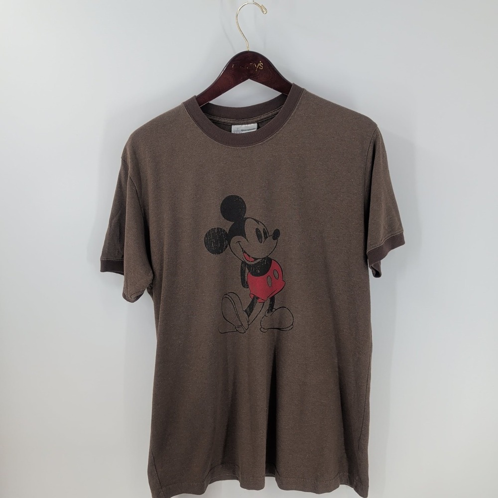 Vintage Y2K Disneyland Resort Retro Mickey‎ Mouse Graphic T-Shirt Brown Size L
